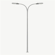 Straatlantaarnpaal met dubbele arm